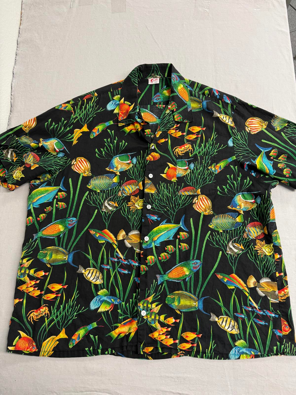 Mens Hawaiian Shirt Scorpio Fish - Made in Hawaii Shirt 3XL