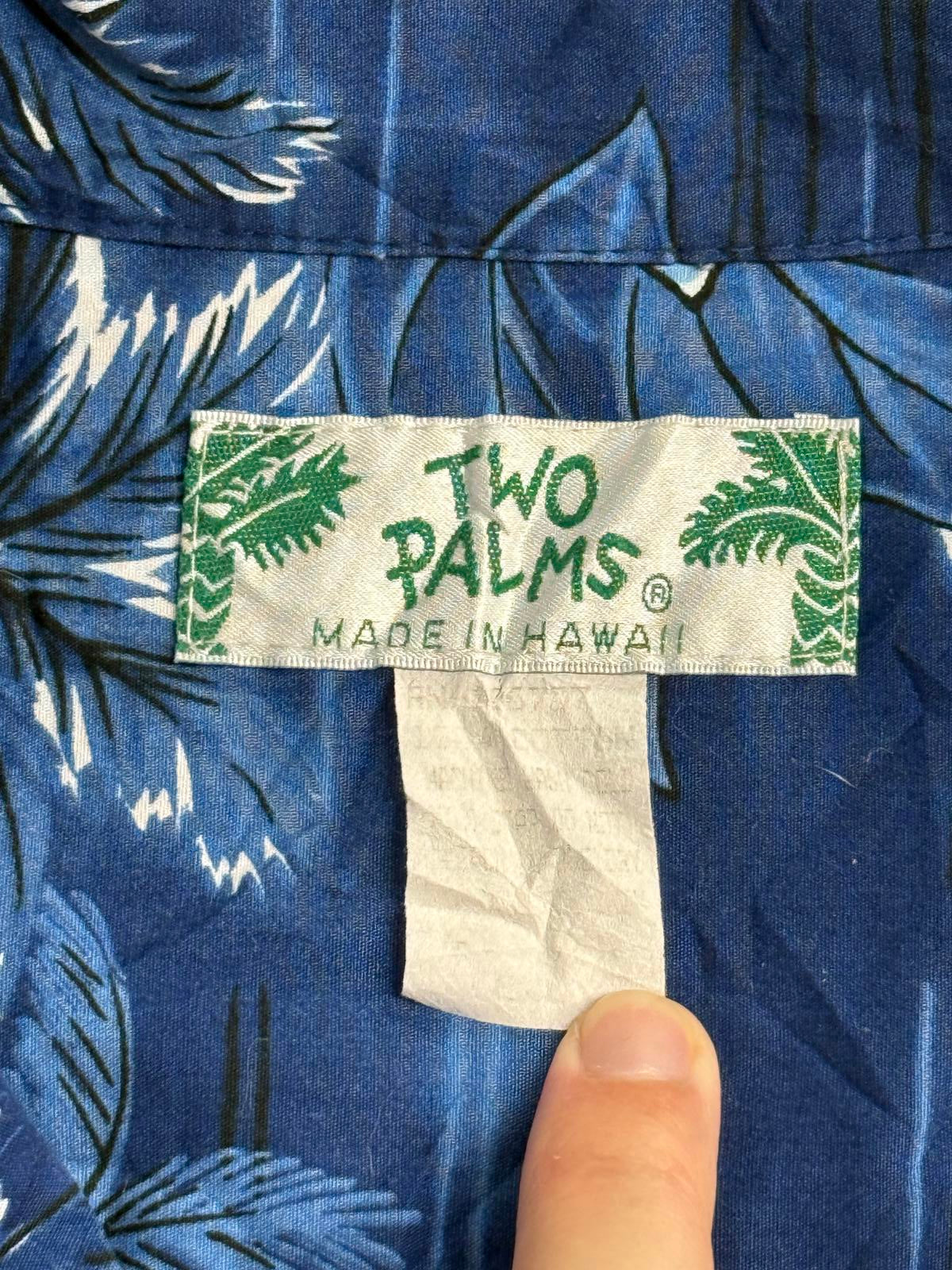 Two Palms Mens Hawaiian Shirt Plumeria Made in Hawaii Shirt