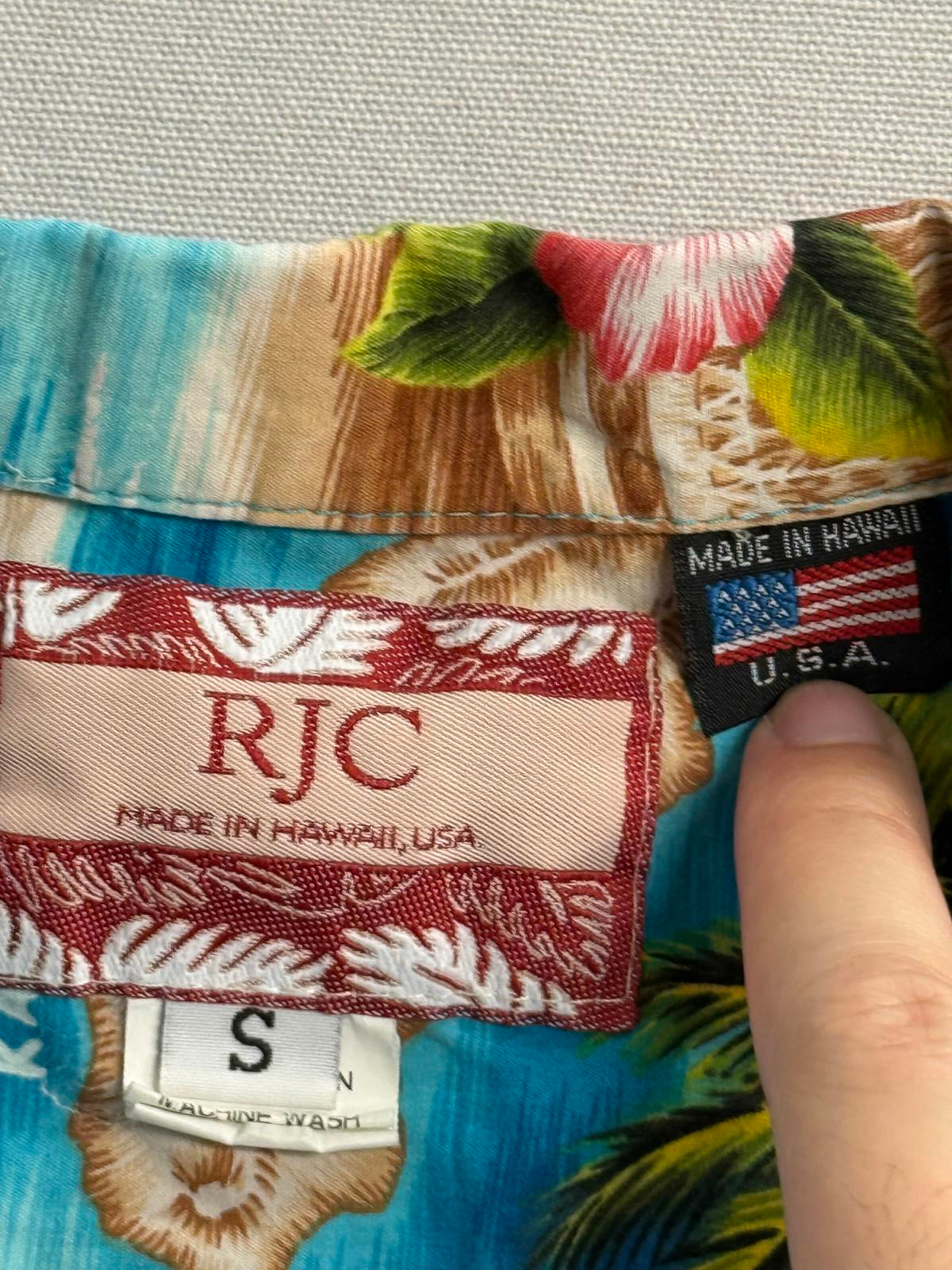 RJC Mens Hawaiian Shirt Hawaiian Islands Made in Hawaii - S
