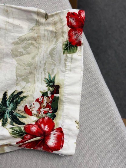 Ky's Men Hawaiian Shirt Surfing Santa Made in Hawaii Shirt L