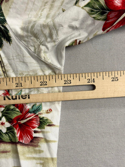 Ky's Men Hawaiian Shirt Surfing Santa Made in Hawaii Shirt L