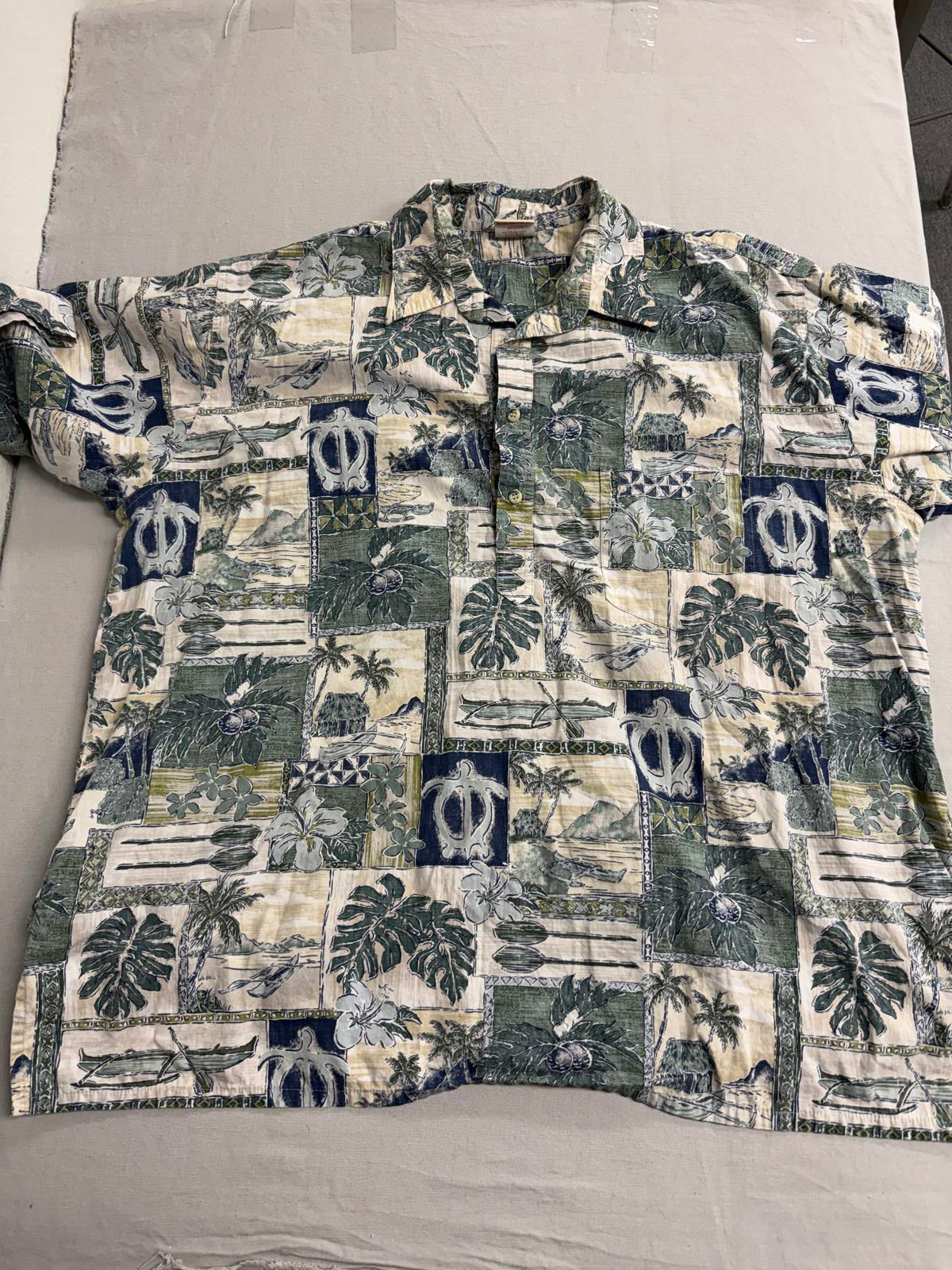 Go Barefoot Mens Hawaiian Panel Shirt - Made in Hawaii Shirt