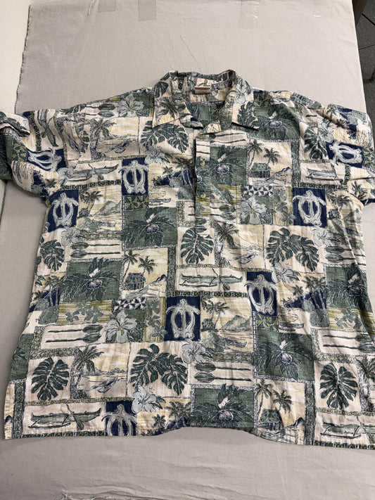 Go Barefoot Mens Hawaiian Panel Shirt - Made in Hawaii Shirt