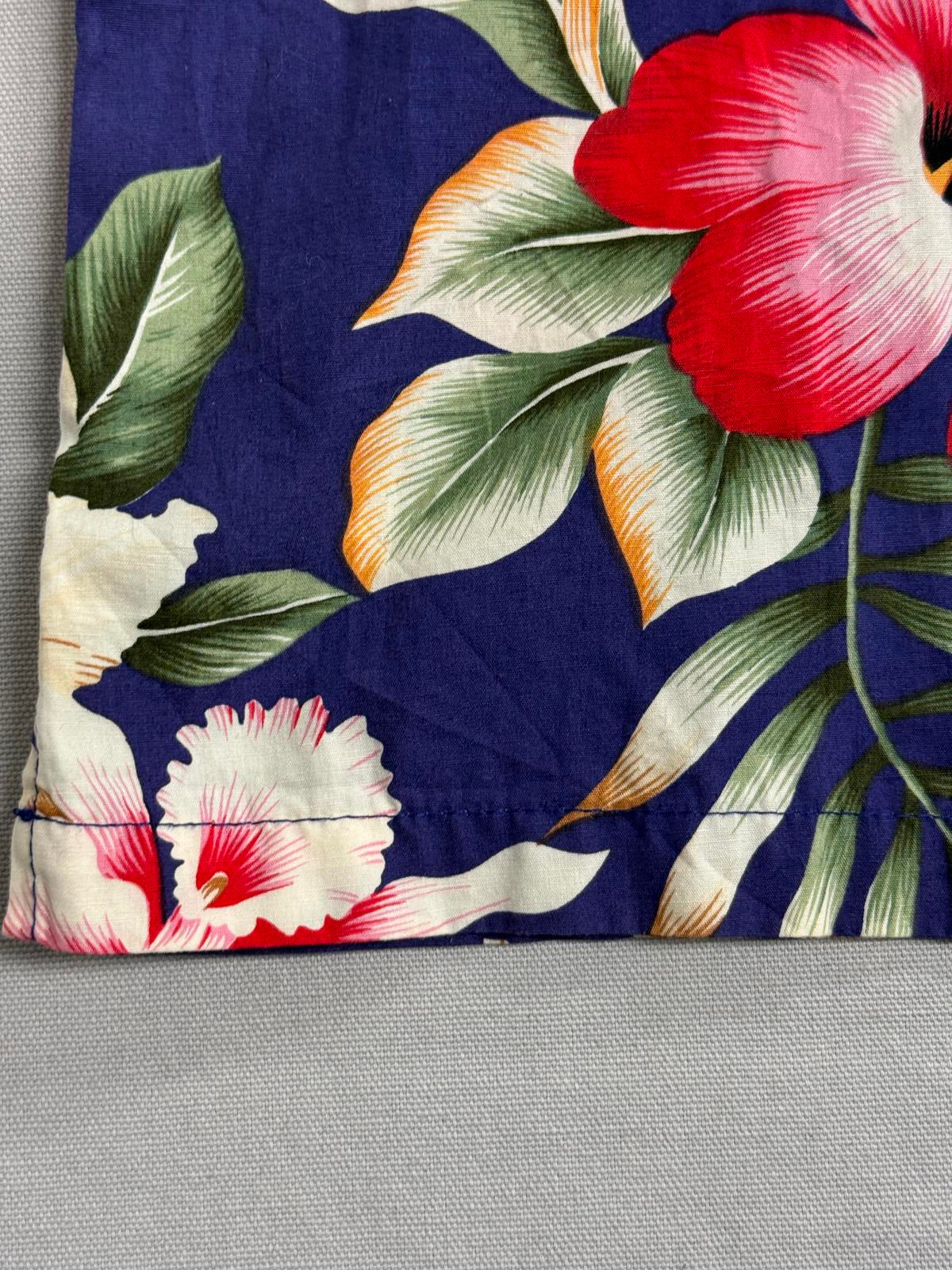 Ky's Hawaiian Flower Shirt Pocketless Made in Hawaii Shirt M