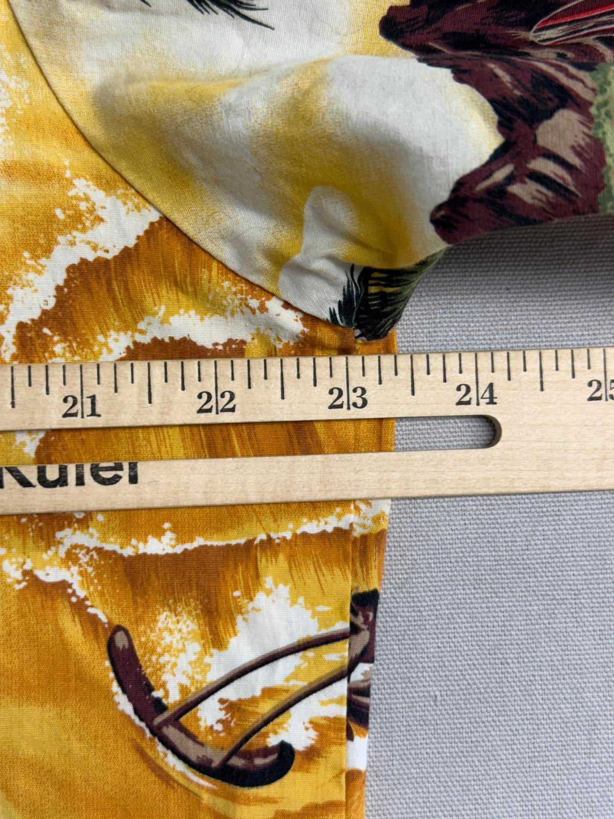 Mens Hawiian Shirt Volcano Surfing Bikes- Made in Hawaii - L