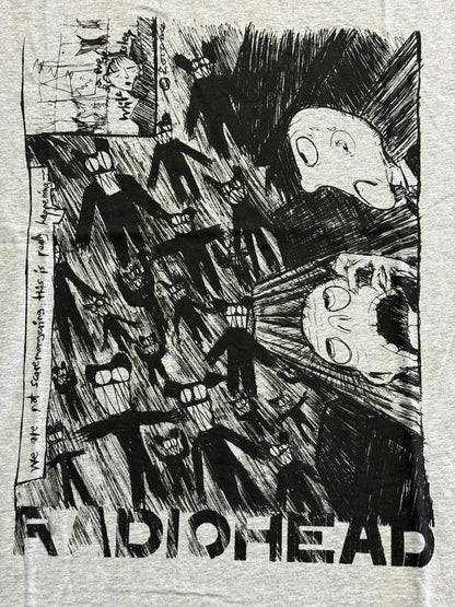 Radiohead Scribble Kid A Poster T-shirt Official New Gray