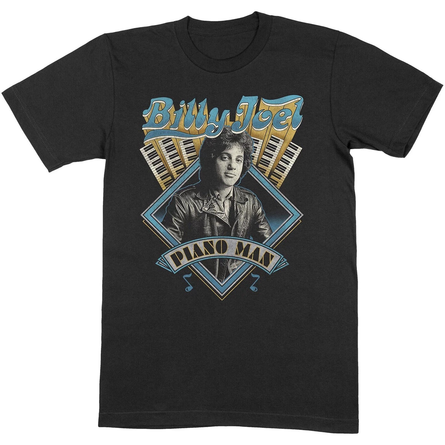 Billy Joel Mens T-shirt- Piano Man Billy Joel- Licensed