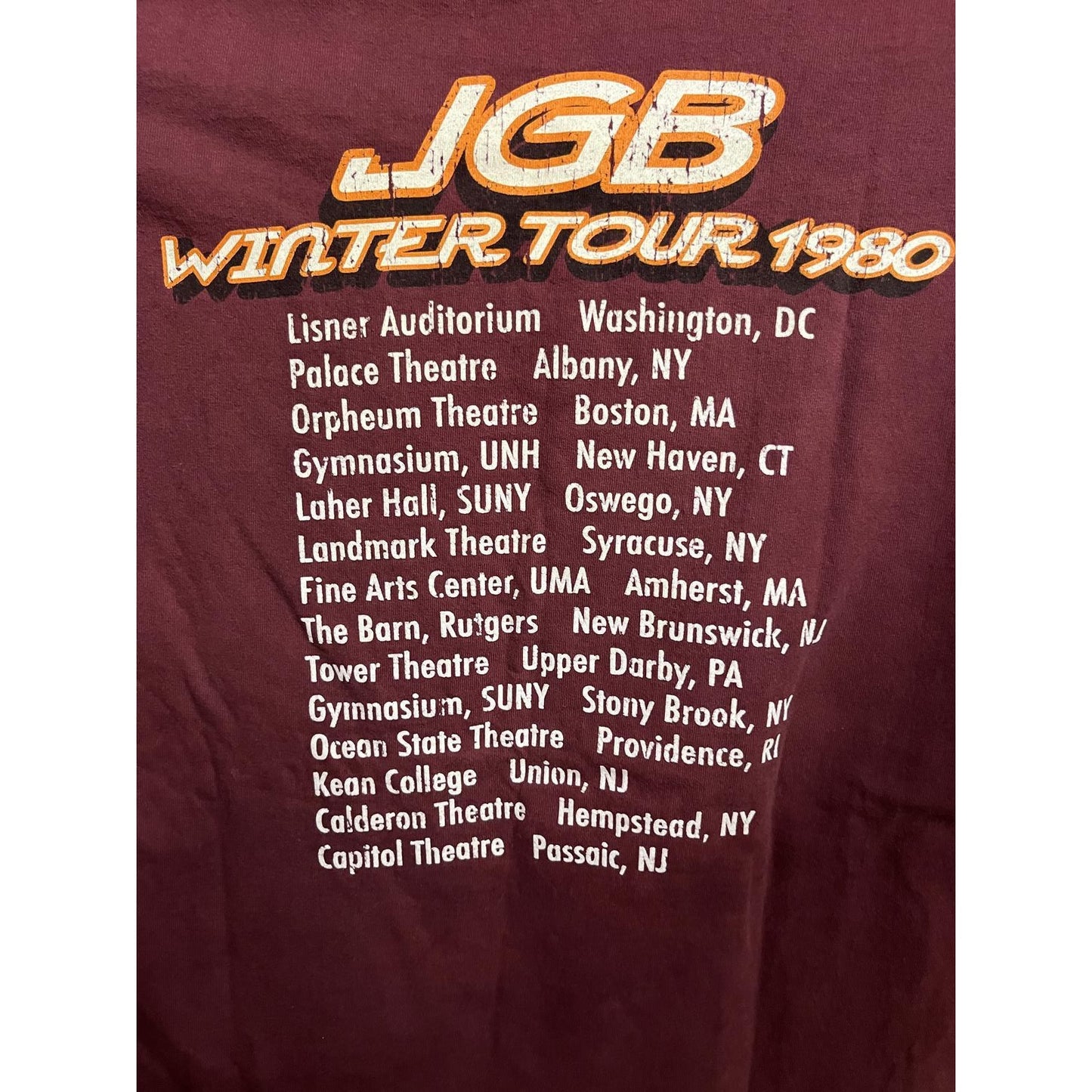 VTG Jerry Garcia Band T-shirt JGB Winter Tour 1980 Tee M