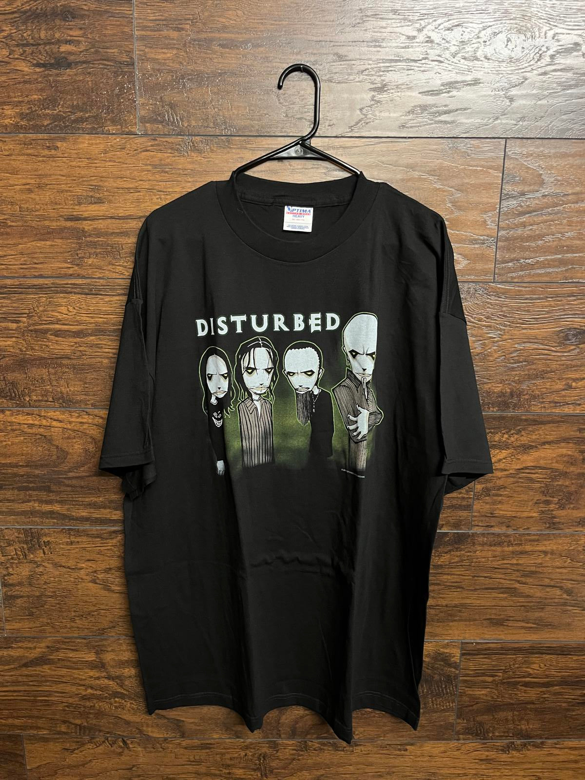VTG Disturbed Band Anime T-shirt Midnight Glow In The Dark M