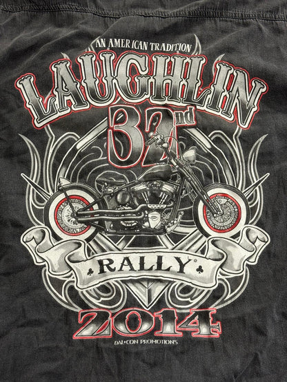 Biker Laughlin River Run Cut Off Vest 2014 Faded 2XL