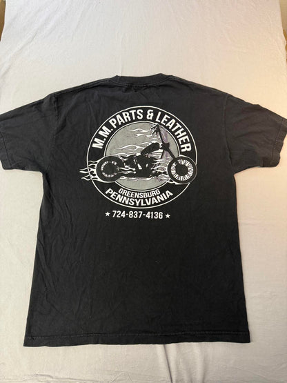 Biker T-shirt MM Parts Motorcyle tee 2nd Amendment Support L