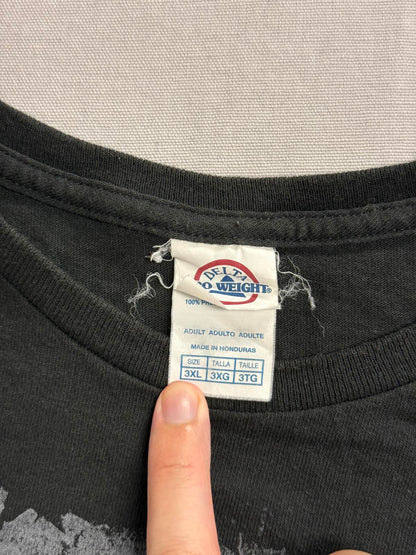 Y2K Biker Skeleton Big Print T-shirt Historic Route 66 3Xl