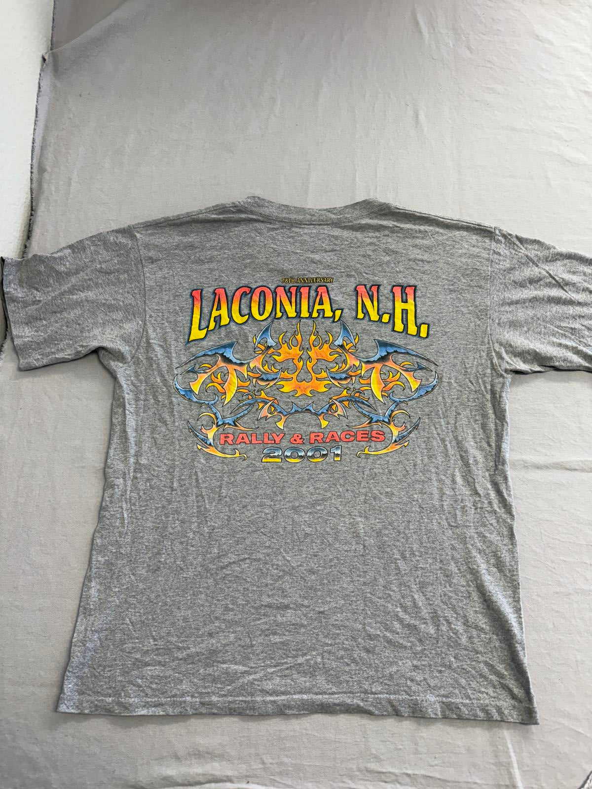 Y2K Tribal Biker T-shirt Laconia New Hamsphire Rally & Races