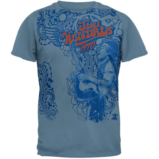 Jimi Hendrix Liquid Blue - Paisley Haze Soft T-Shirt - M