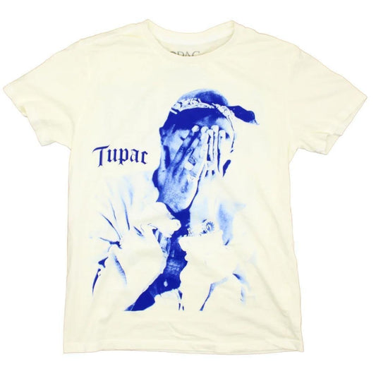 Tupac Bandana Tee - Me Against the World Shirt Blue/Cream - XL