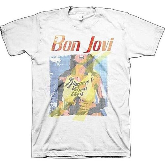 Bon Jovi Band T-shirt - Slippery When Wet Album - Mens Band Tees