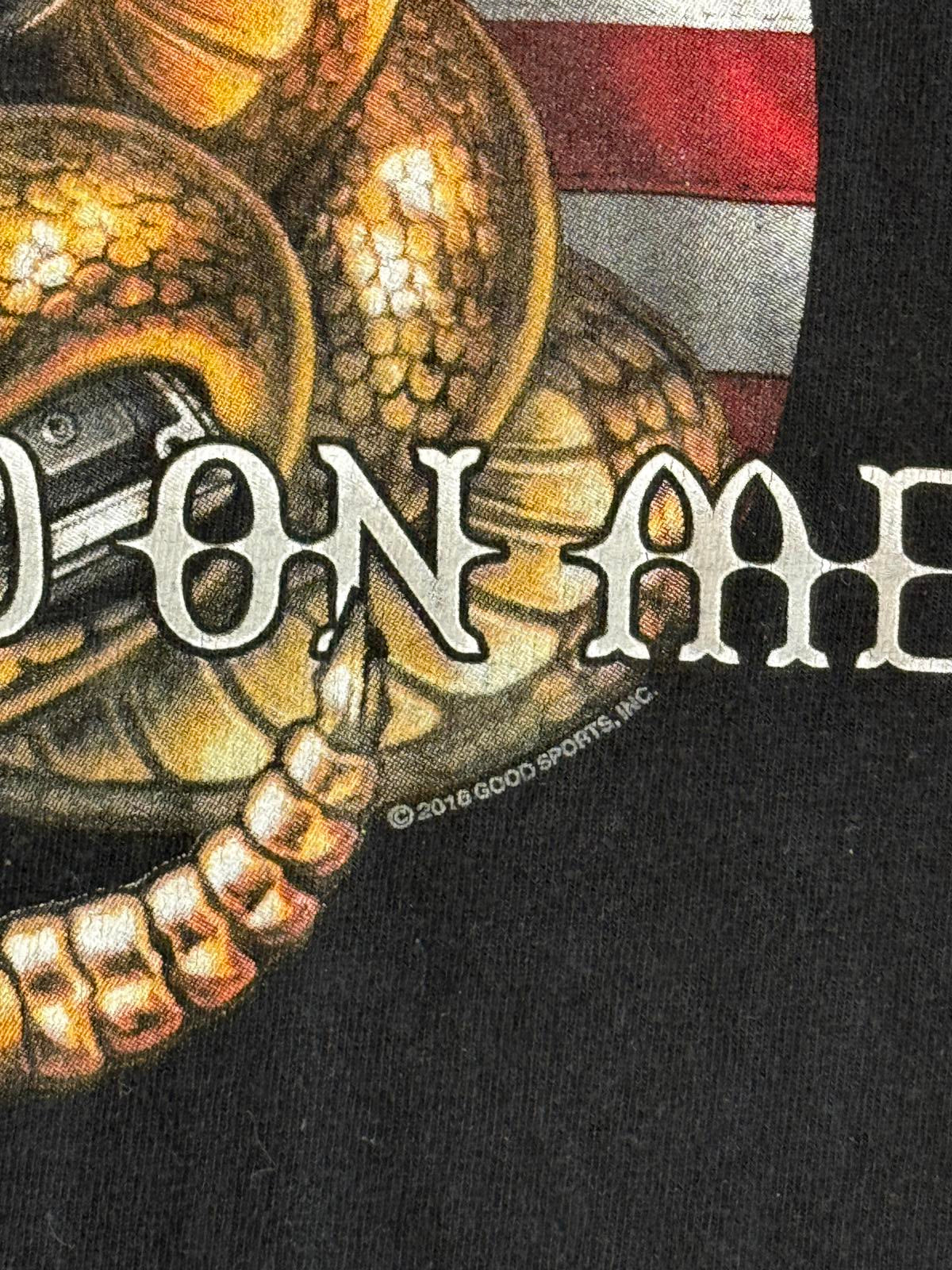 Biker T-shirt MM Parts Motorcyle tee 2nd Amendment Support L