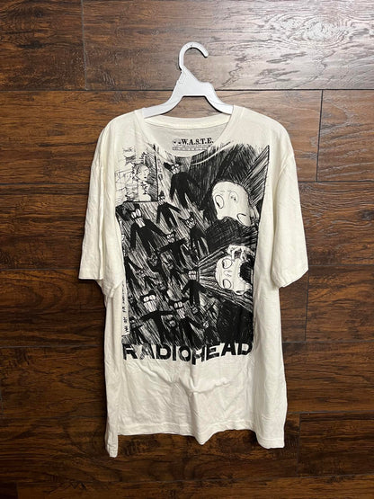 Radiohead Scribble T-shirt Sketch Lyrics Idioteque Kid A XXL