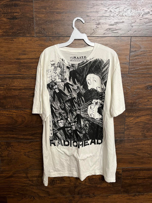 Radiohead Scribble T-shirt Sketch Lyrics Idioteque Kid A XXL