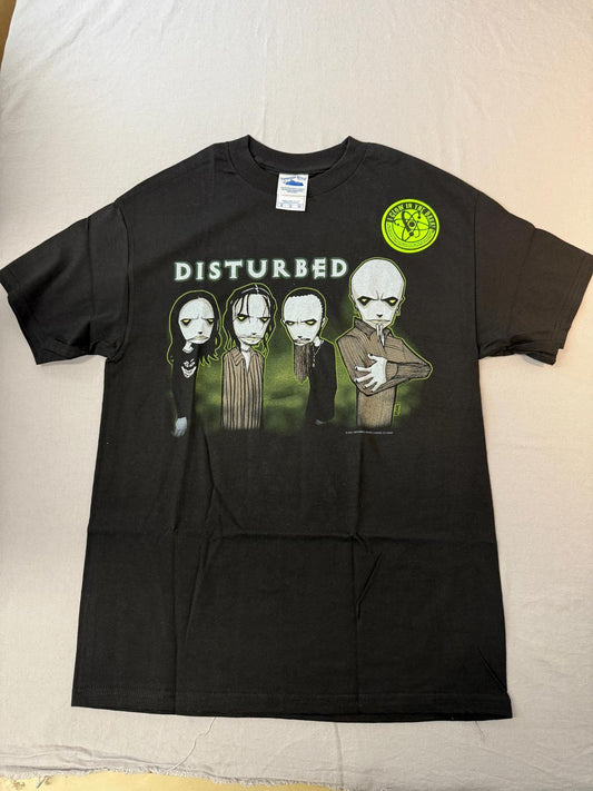 VTG Disturbed Band Anime T-shirt Midnight Glow In The Dark M