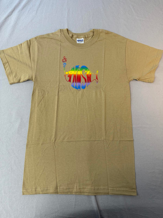 Phish T-shirt - Classic Phish Fish Logo Rainbow Tan 2007 S