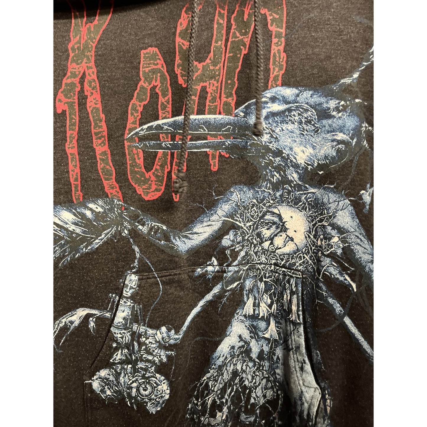 Vintage Korn Hoodie - 2 Sided Korn Merch Blue Crow - M