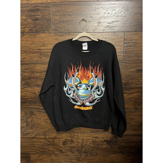 Vintage Deadmau5 Crew Hot Rod Flames Sweatshirt Mau5heads - M