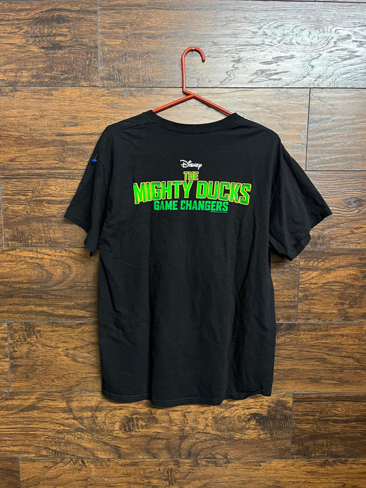 Disney Mighty Ducks - Adult L BLACK Short Sleeve T-shirt