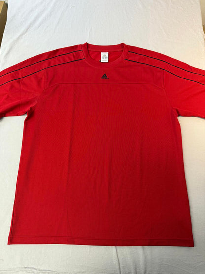 Adidas Soccer Jersey Red Thin 3 Stripes Center Hit XL