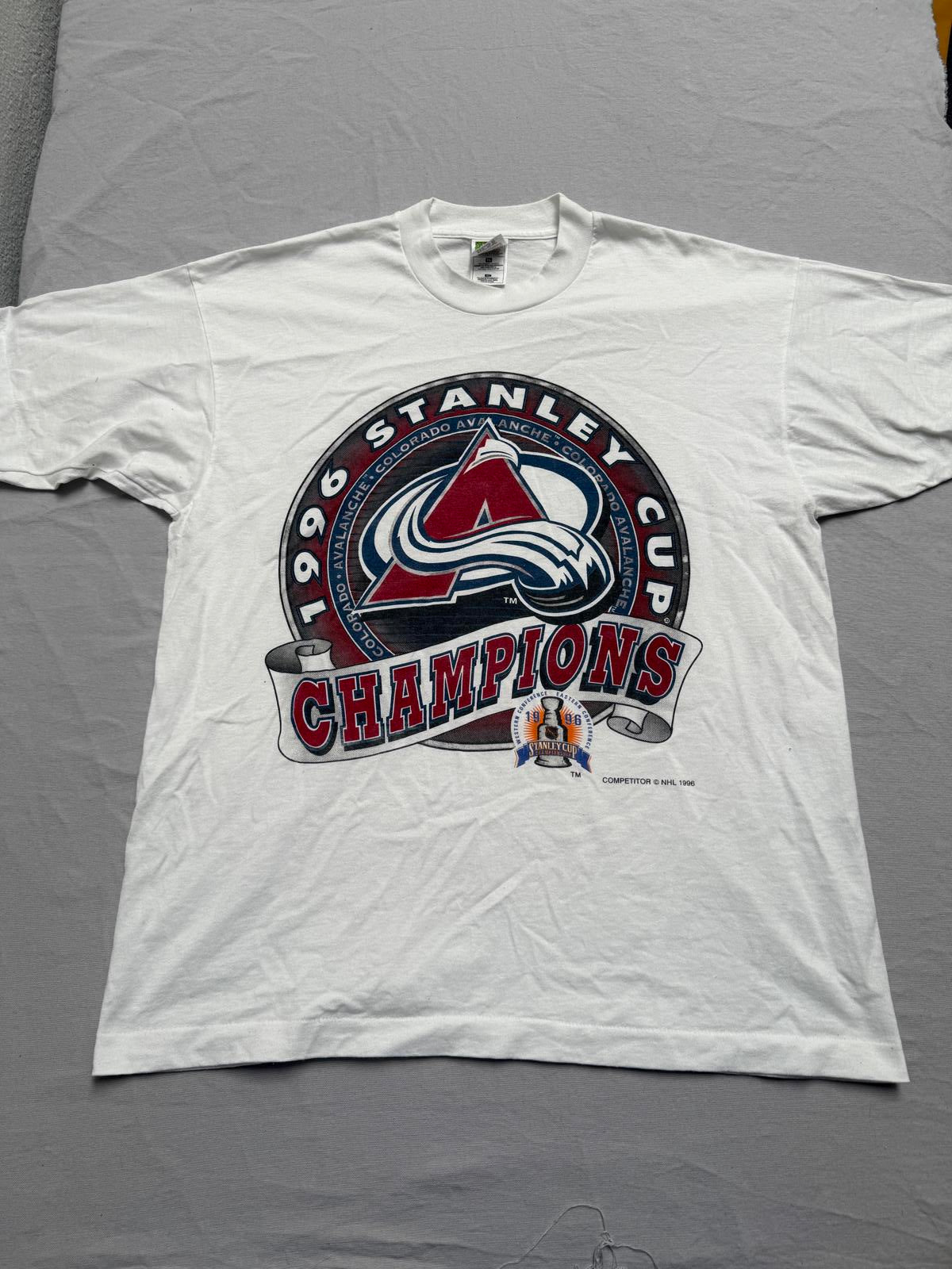 Colorado Avalanche Stanley Cup Champs 1996 NHL Tshirt XL – Vintage Merch