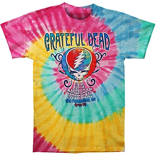 Grateful Dead Tie Dye American Music Hall Spiral Mens T-shirt