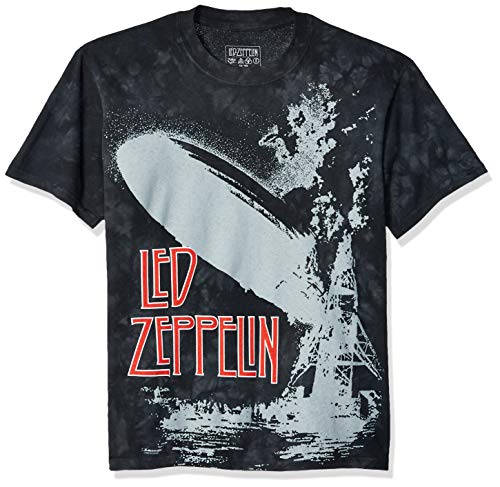 Led Zeppelin Blimp Exploding All Over Tshirt - Liquid Blue