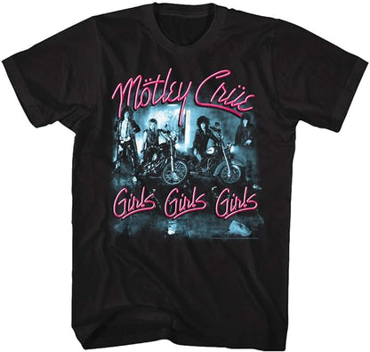 Motley Crue Girls Girls Girls / Dr. Feelgood Mens T-shirt Officially Licensed