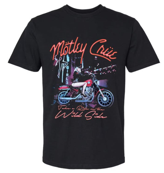 Motley Crue Wild Side Motorcyle Tshirt