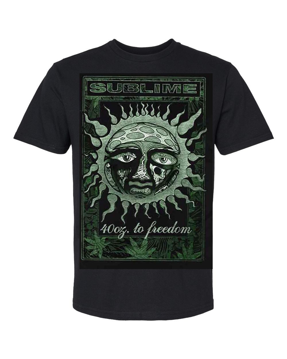 Sublime 40oz to Freedom Sun Men's T-shirt -25 Years Marijuana Official Tee