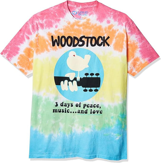 Woodstock Dove / Guitar Tie Dye Liquid Blue TShirt