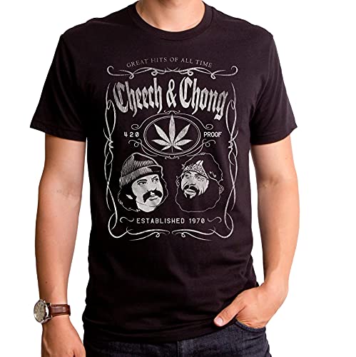 Cheech & Chong (WHISKEY LABEL) Mens T-shirt Officially Licensed