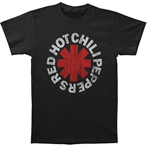 RHCP Red Hot Chili Peppers Asterisk Distressed Black Logo Mens T-shirt Officially Licensed
